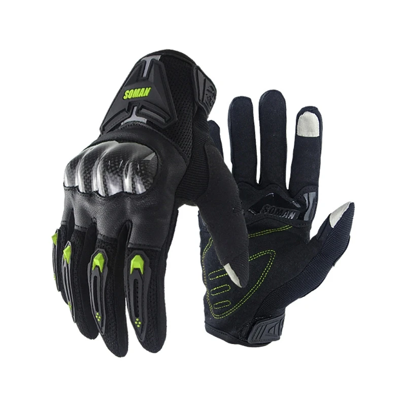 

Motorcycle Gloves Carbon Fiber Motorbike Biker Racing Riding Moto Gloves Screen 77HF