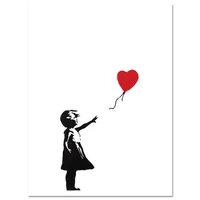 100 hand painted girls and balloons wall art decor canvas painting calligraphy poster decorative picture living room home