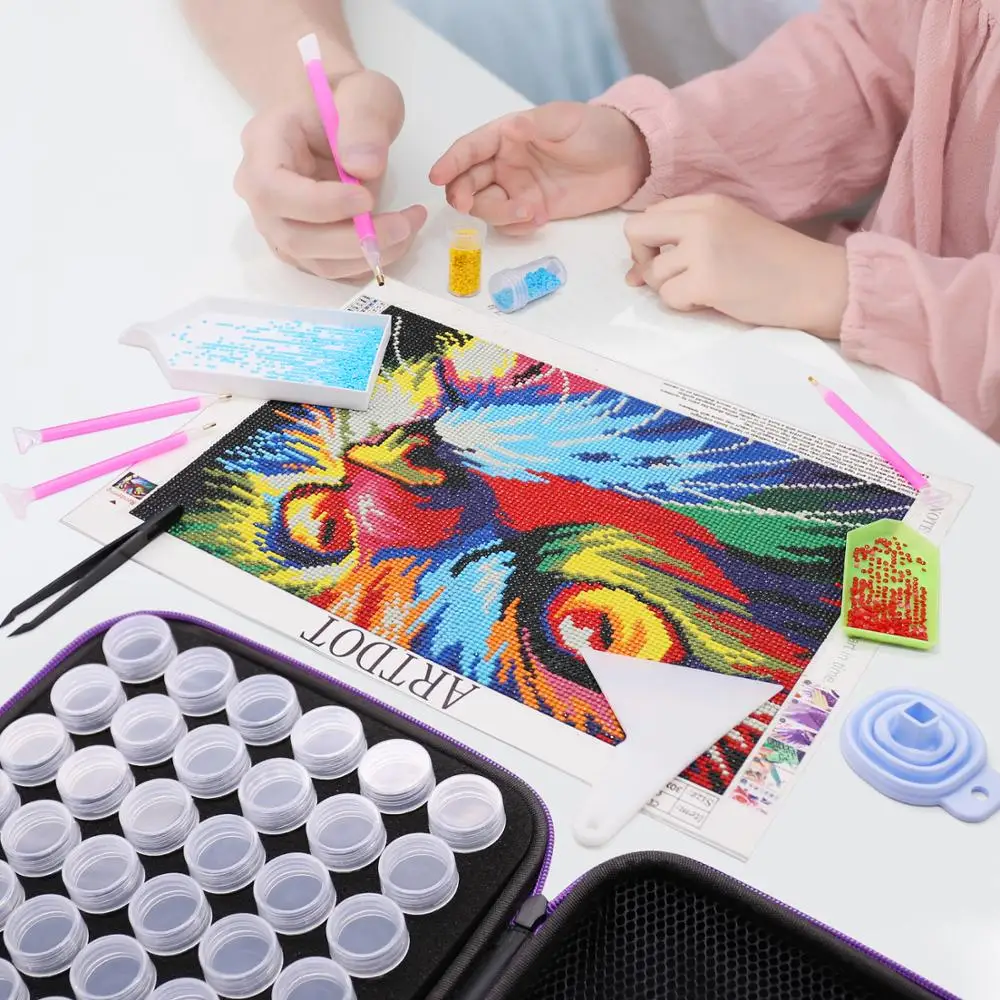 

7/15/30/60 Bottles Diamond Painting Tools Set Accessories Beads Storage Box 5D Diamond Art Drill Storage Box Container Kit