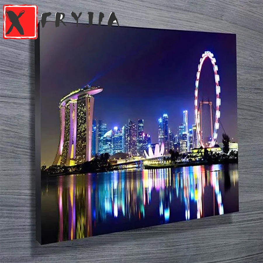 

5D алмазная живопись, городской архитектурный пейзаж, полноразмерная Алмазная вышивка, животные, мозаика, вышивка из бисера, стразы, искусст...