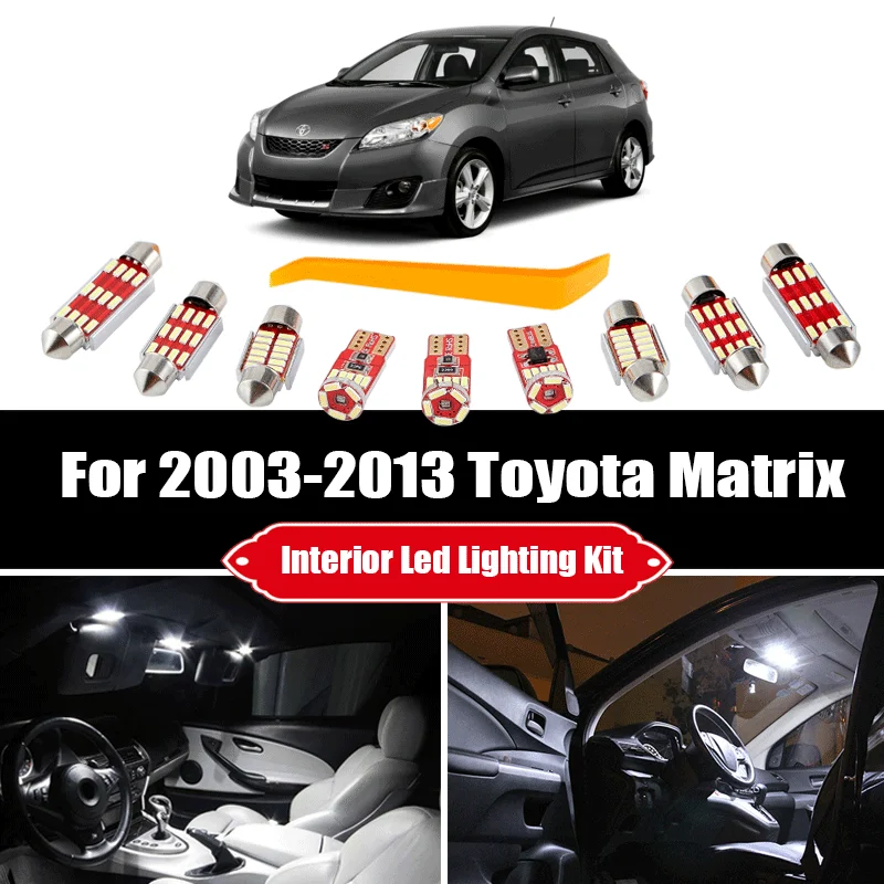 

8 шт. Canbus для Toyota Matrix 2003-2012 2013 Автомобильный светодиодный интерьер Карта Купол багажник свет номерной знак Комплект ламп автомобильные аксес...