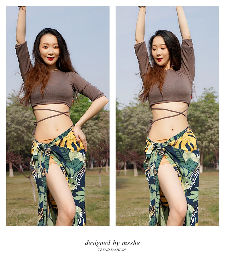 

Belly dance clothes sexy ladies belly dance costumes long skirt half-length practice dance team uniforms oriental dance set