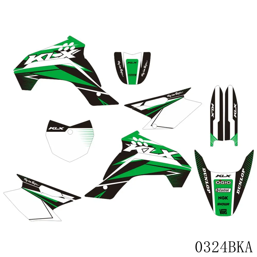 Полный Графика наклейки фон для KLX140 KLX 140 2008 2009 2010 2011 2012 2013 2014 2015 2016 2017 2018 2019