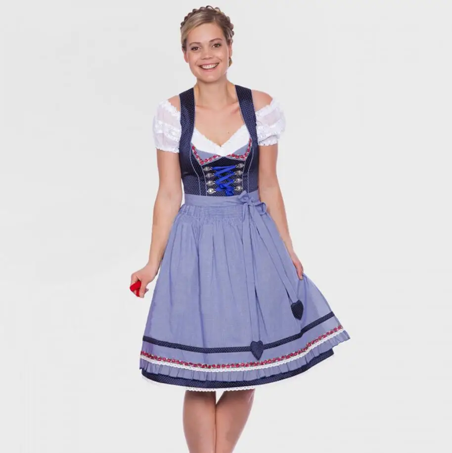 

Womens Medieval Dirndl Dress German Bavarian Oktoberfest Costume Cosplay Fancy Dress