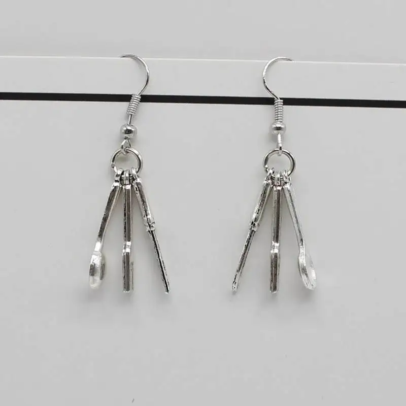 Оригинальные Редкие серьги вилка ложка школьный ужин кафе ресторан