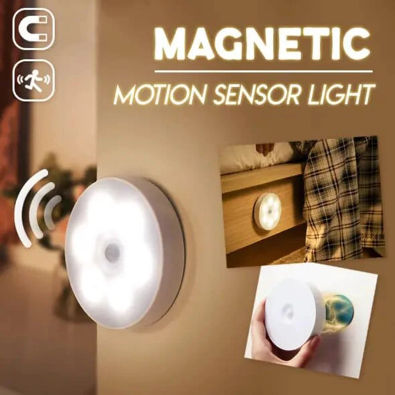 

Motion Sensor Light Cordless Battery-Powered LED Night Light Stick-Anywhere Closet Lights Stair Lights J8