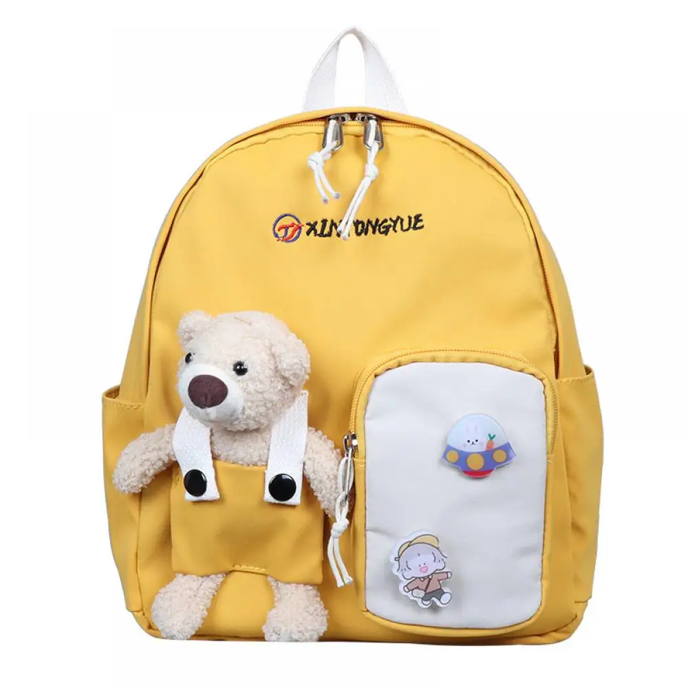 Cute Cartoon Bear Backpack Bags for Kids Small Canvas School Bag Boys Girls Lovely Children Book Bag 2021 Travel Back Pack Purse