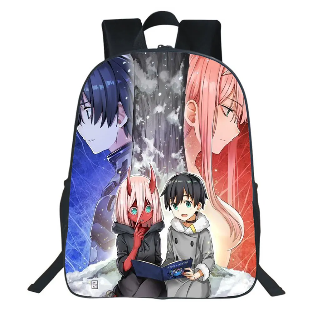 

Anime Darling In The Franxx Backpack Boy Girl Bag Teenager Bookbag Students School Bags 3D ZERO TWOi Printing Cosplay Backpack