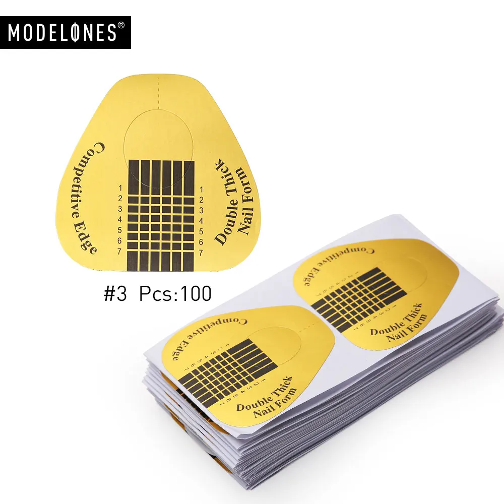 Modelones, 100 шт, набор для удлинения ногтей, золотой дизайн ногтей, французские наклейки, Типсы, градиентный цвет, гелевые наклейки для наращивания - Цвет: 3
