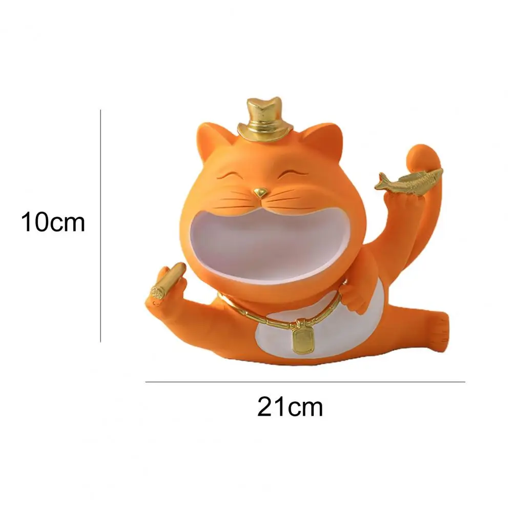 

Creative Craft Resin Lucky Cat Ornament Storage Box for Desktop Decoration