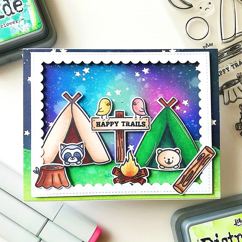 Прозрачные силиконовые штампы Симпатичные микс животных мальчиков и девочек