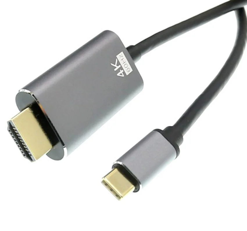 

Type-C to HDMI male HD transfer cable 4K 60Hz ultra-clear TV braided cable aluminum shell gold-plated