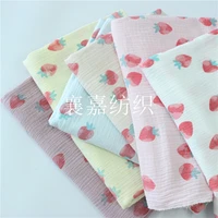 cotton hemp crepe double gauze strawberry printing home furnishing fabric foam