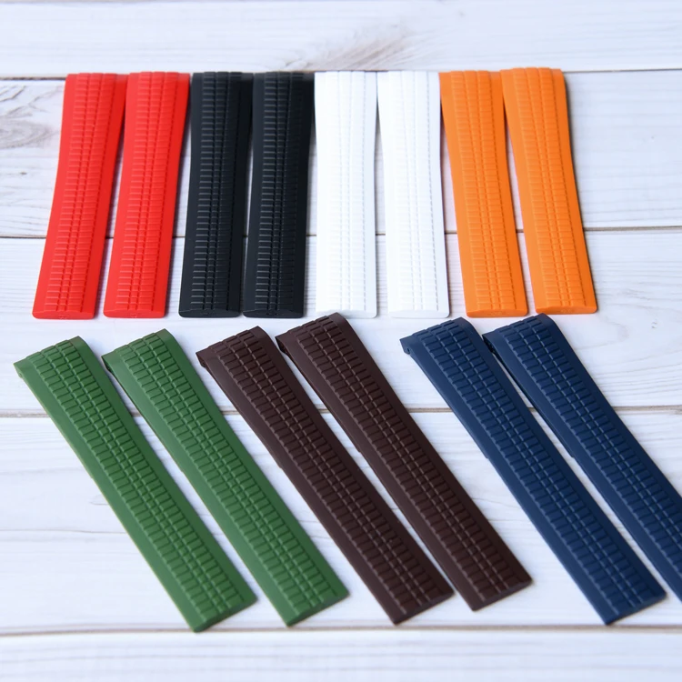 Сменный резиновый ремешок для наручных часов черный оранжевый зеленый белый Patek