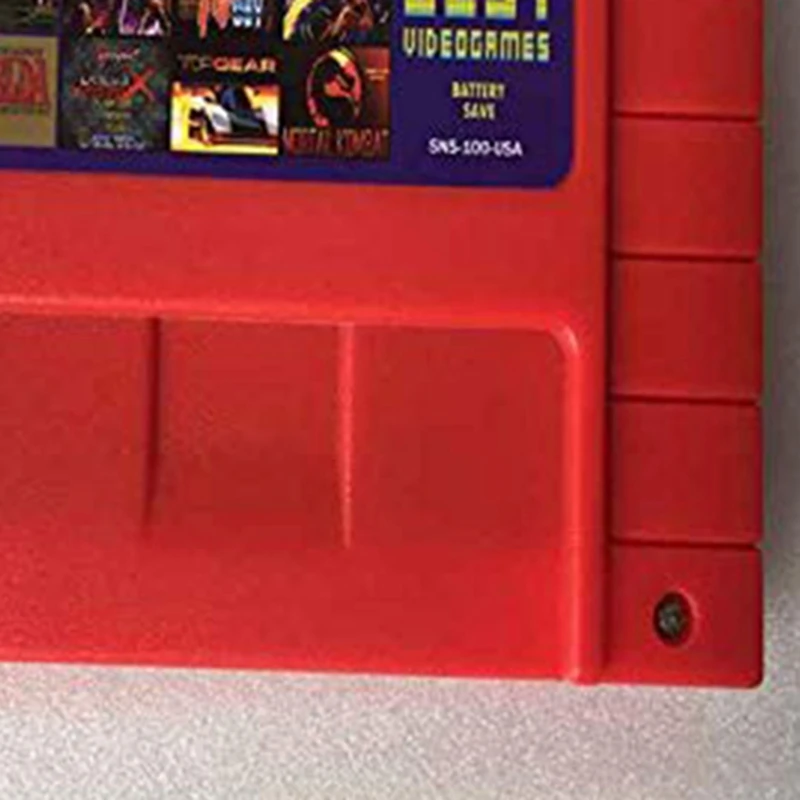 Картридж карточки для супер игры в одном красном корпусе игровой карты SFC/SNES 100 Snes