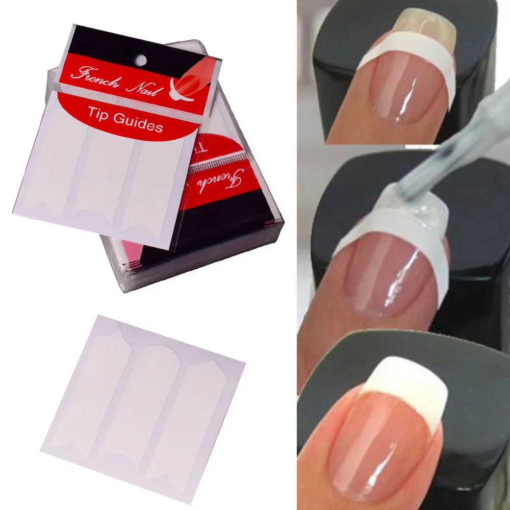 

10Pcs New French Manicure Nail Art Tips Tape Sticker Guide Stencil Nail Sticker Form Fringe DIY 3D Styling Beauty Tools#R