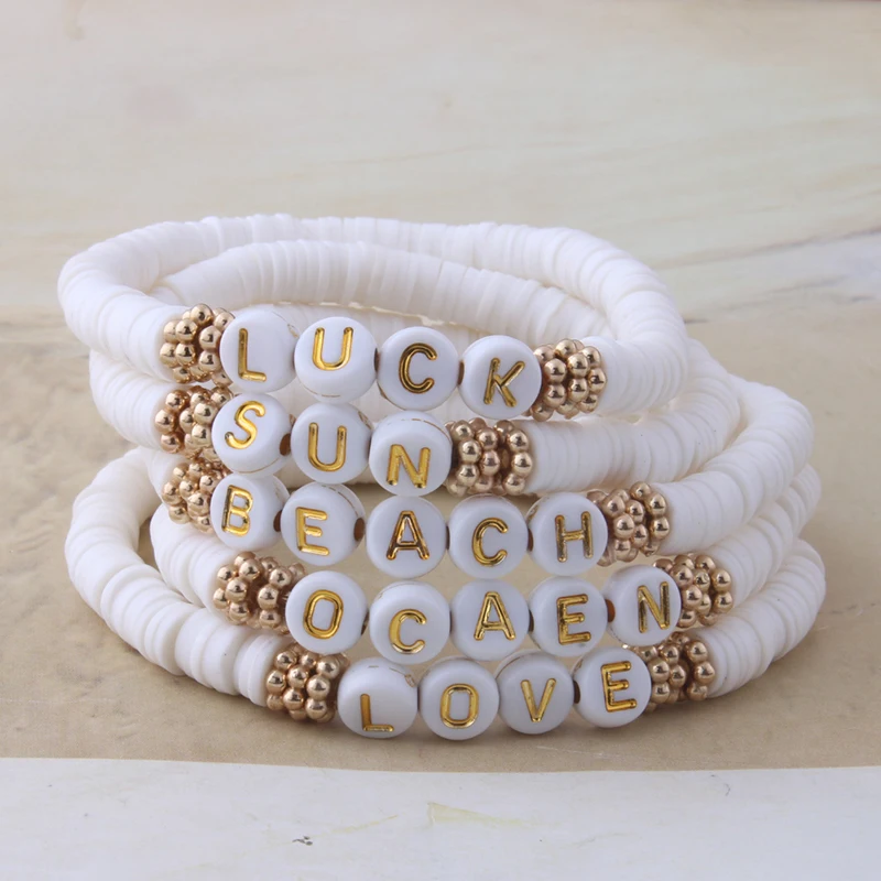 NeeFu WoFu DIY Digital браслеты с буквами Boho название женский номер ручной работы