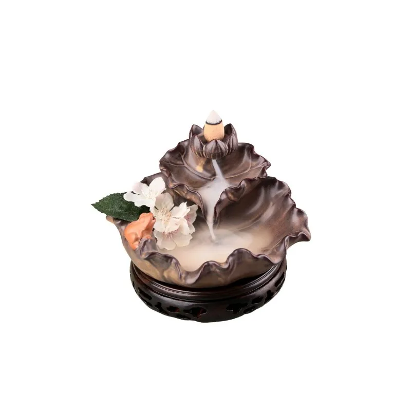 

Ceramic Lotus Backflow Incense Burner Creative Indoor Zen Incense Burner Smoke Waterfall Porta Incenso Home Decoration EB50XX