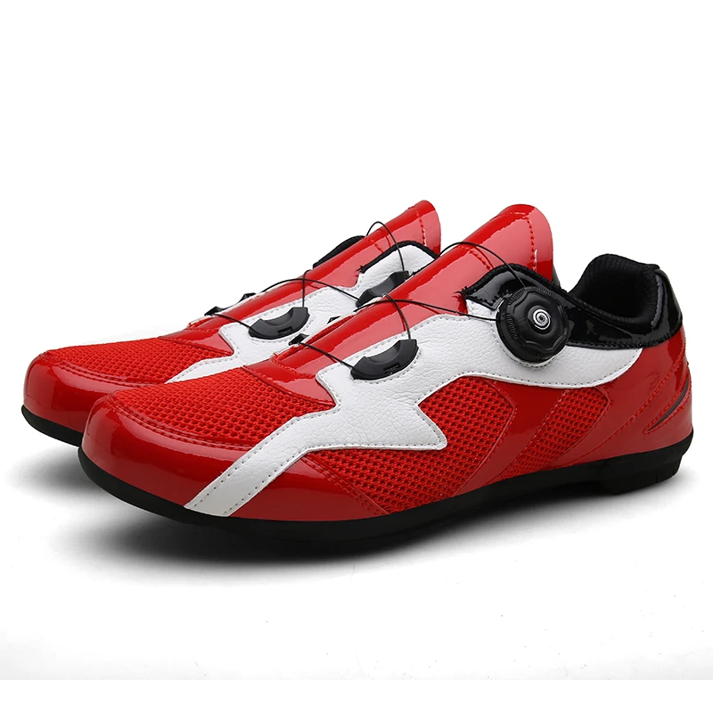 RD WH-BK SOLES Mtb горный велосипед для мужчин и женщин горный велосипед синтетический резиновый дышащий водонепроницаемый с замком велосипедная обувь красный черный белый Повседневная - Цвет: RD WH-BK SOLES