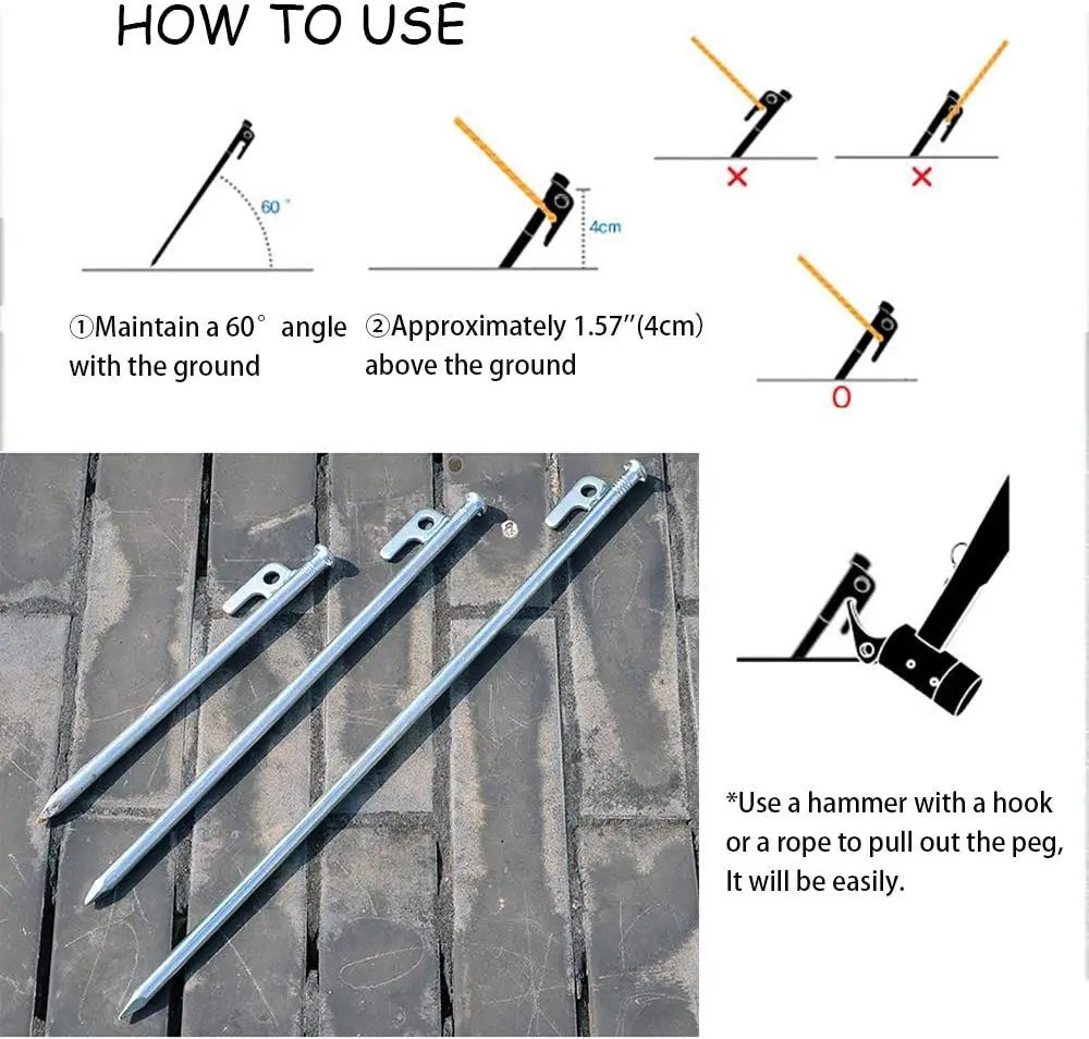 Тяжелые колышки для палатки стальные стены наружные кемпинга 8 шт./компл. - купить