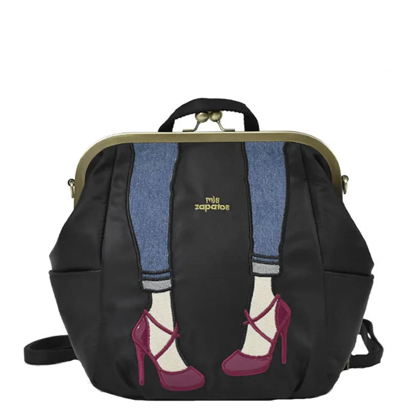 

2021 New Fashion Cartoon Printing Backpack for Women Design Brand High Quality Nylon Handbags Bolsos Mujer De Marca Famosa 2021