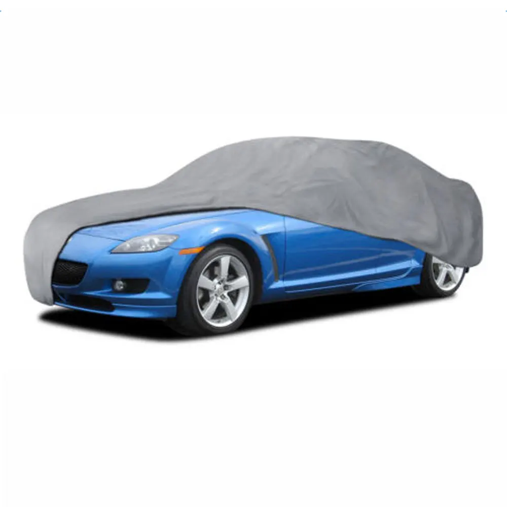 

Weatherproof PEVA Car Protective Cover with Reflective Light Silver Gray M