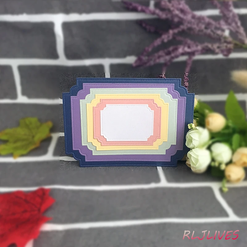 6 шт./компл. волнистые Прямоугольные рамки режущие штампы трафареты для DIY