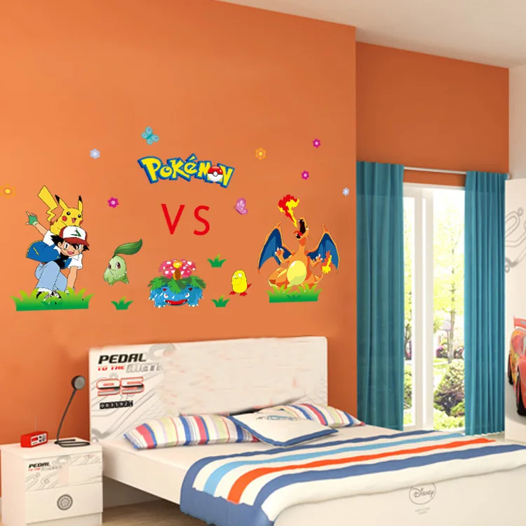 Pokemon 3D мультфильм горячие настенные наклейки креативные Postersmirror наклейки украшение комнаты