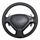 Черный ПУ Искусственная Кожа DIY ручной работы чехол рулевого колеса автомобиля для Infiniti G25 G35 G37 EX EX35 EX37 Q Q40 Q60 QX50 (по ТИХООКЕАНСКОМУ летнему времени США)