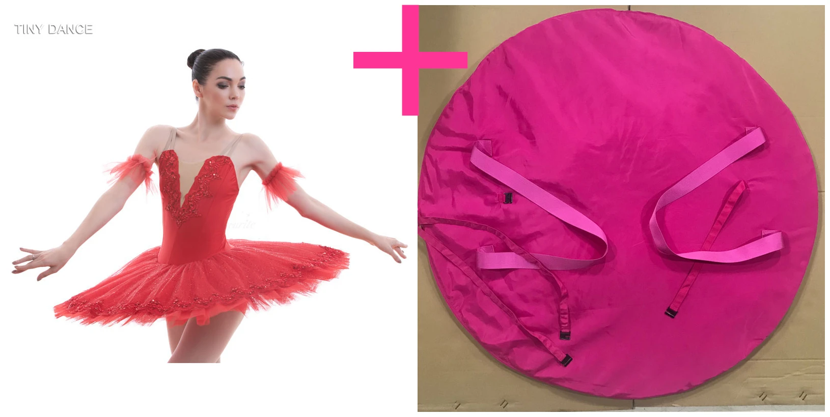 tutu and pink bag Сверкающий Красный Свадебный жесткого фатина блин юбки-пачки для маленьких девочек Стандартный Размеры предварительно для профессиональных занятий балетом, танцами платье-пачка BLL050 - Цвет: tutu and pink bag