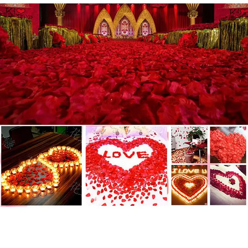 5 упаковок 2x2 дюймов искусственные лепестки роз для свадьбы декор комнаты