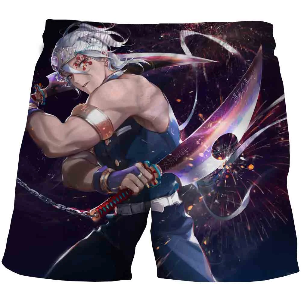 

New Boys fashion hot short pants 2021 casual summer print short Pants for Boy cartoon hot sale Children Demon slayer 3D shorts