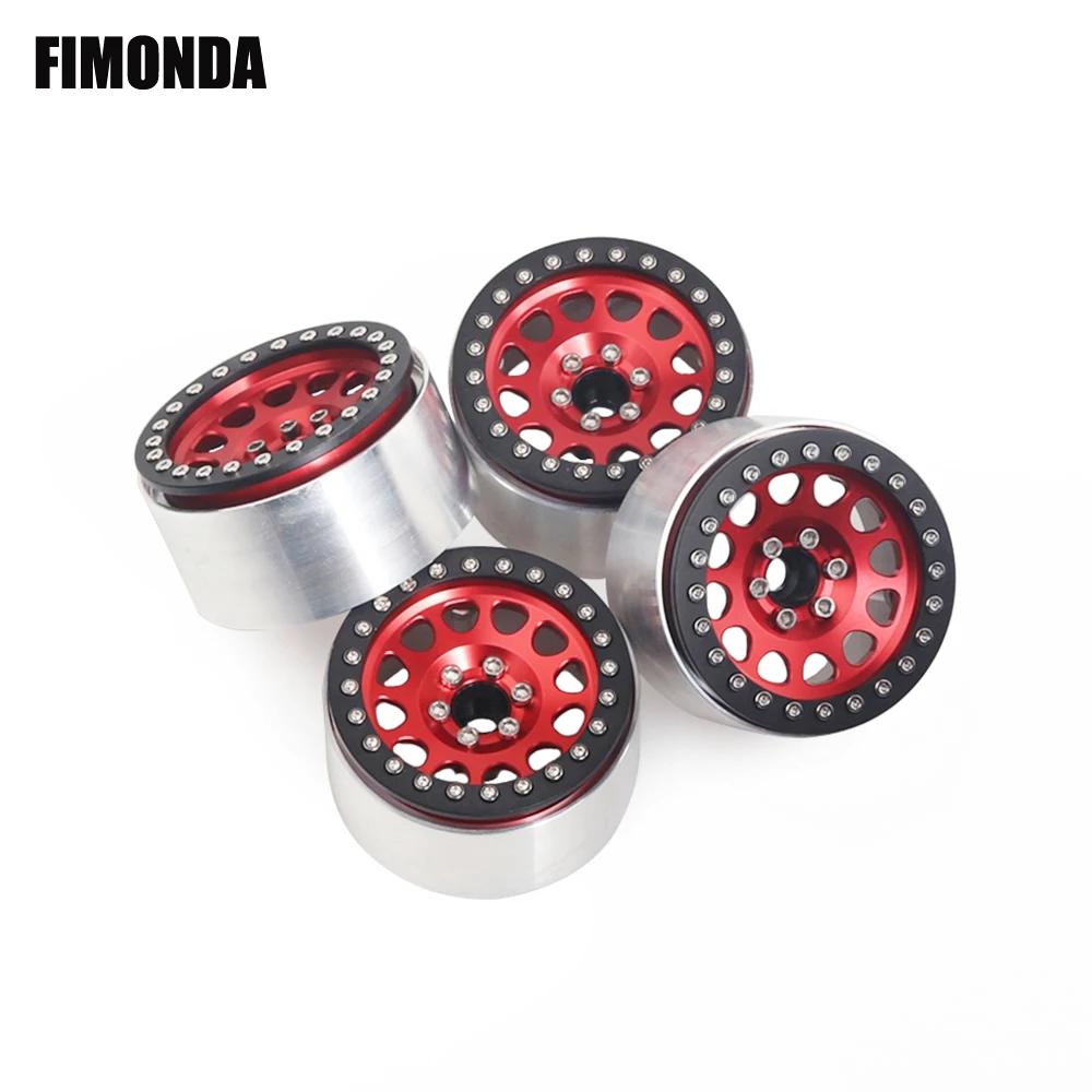 4 шт. колеса из алюминиевого сплава 2 дюйма Beadlock для 1/10 RC Rock Crawler Axial SCX10 90046 RR10 raith