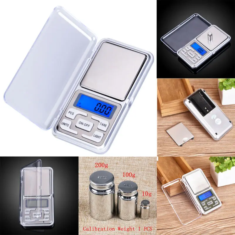 Мини цифровые весы 100/200/300/500g 0 01/0 1 г Высокая точность Подсветка Электрический