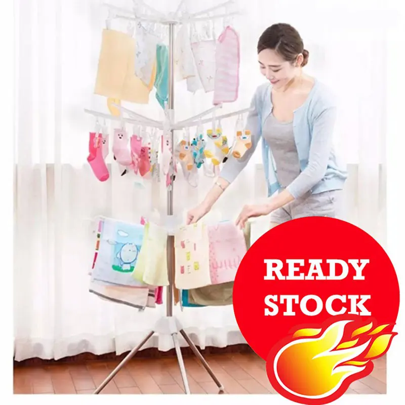 Вешалка для сушки одежды складная вешалка из нержавеющей стали белого/розового