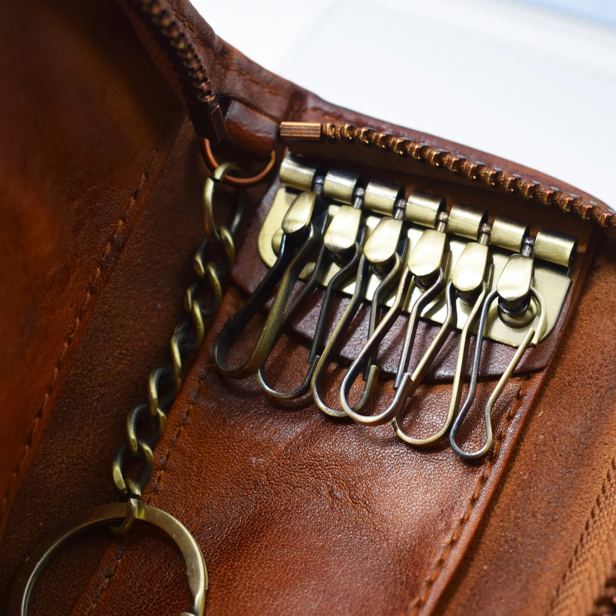 Натуральная кожа Автомобильный Брелок кошелек для ключей мужчин и женщин чехол