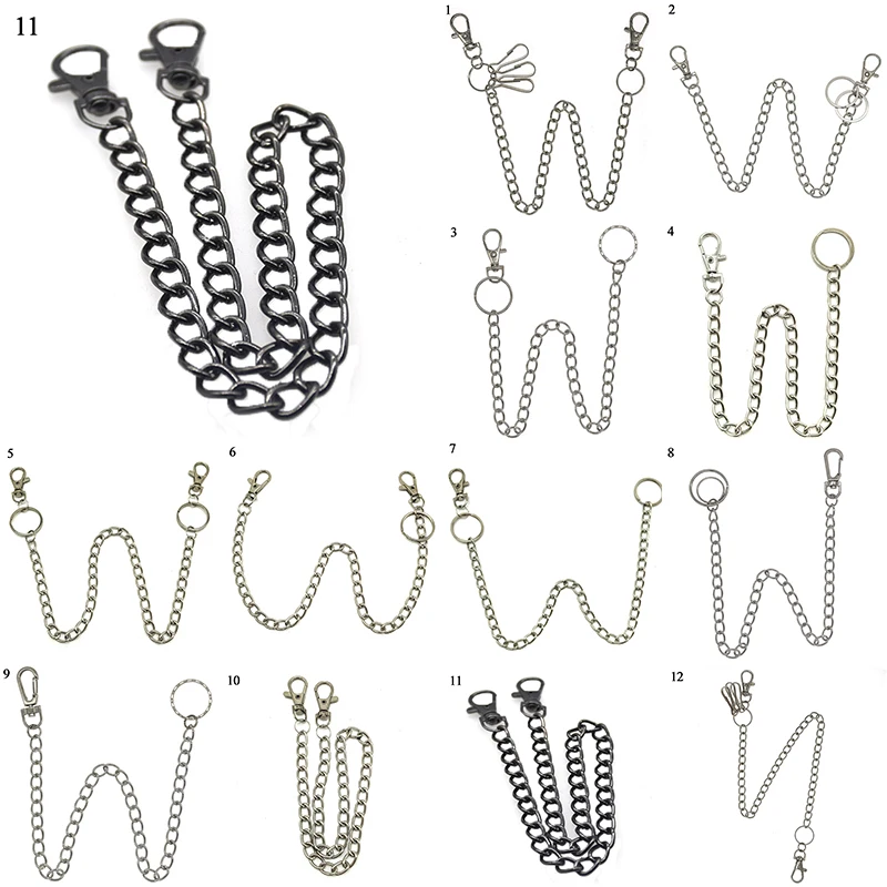 

Unisex Wallet Chain Soild Metal Key Chain All-match Waist Chain Punk Pants Chains New Fashion Metal Wallet Silver Chains