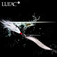 lutac hot sale fishing metal spoon 10g 15g blade lure baits artificial fishing silvergolden feather hook bait