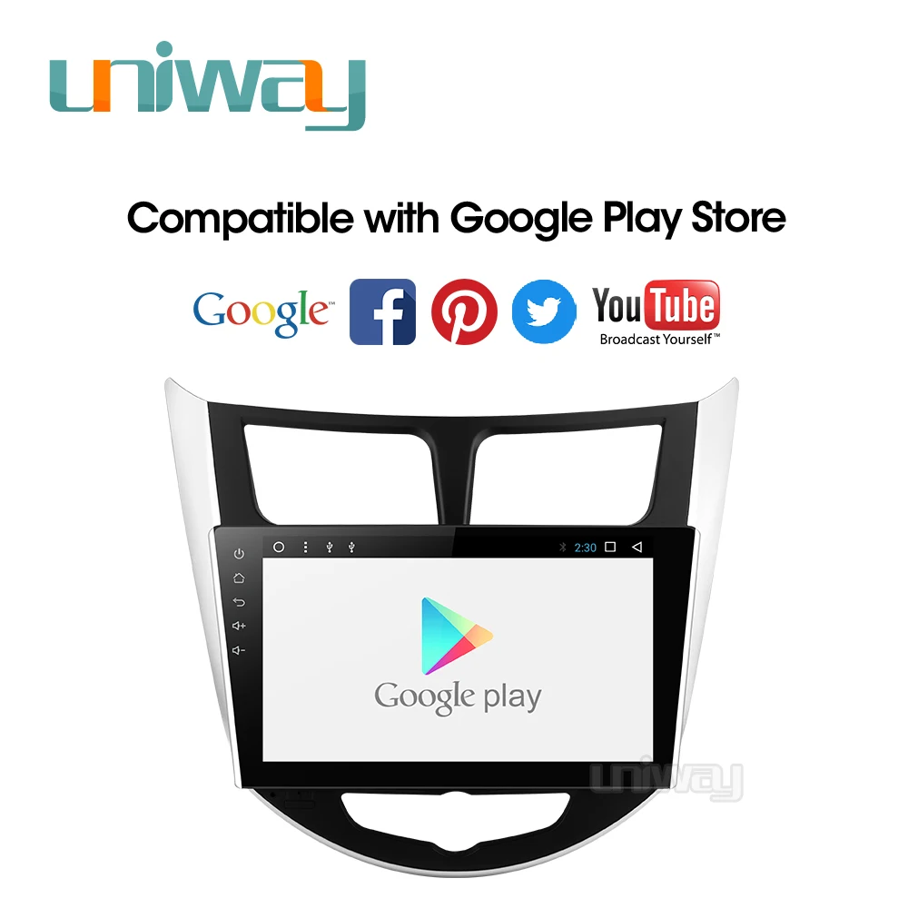 Автомагнитола Uniway ARN9071 2 din android 9 0 dvd для hyundai solaris accent verna 2011 2013 2014 2015 | Автомобили и
