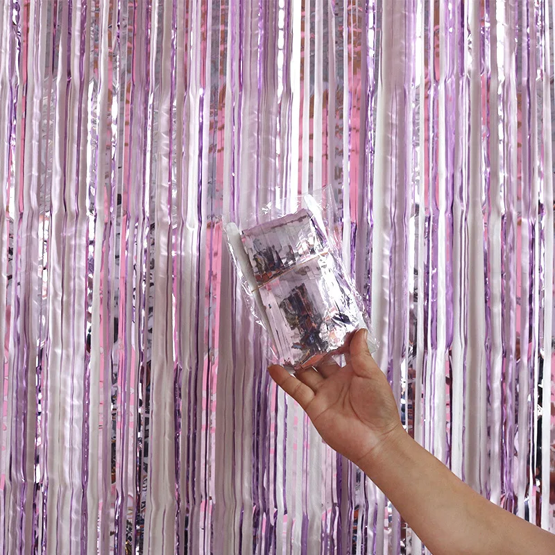 Rain curtain 1m x 2m 123 вечерние Единорог вечерние одноразовая посуда День рождения Baby Shower пластина Бумага чашки Бумага Полотенца украшения свадебные принадлежности - Цвет: Rain curtain 1m x 2m
