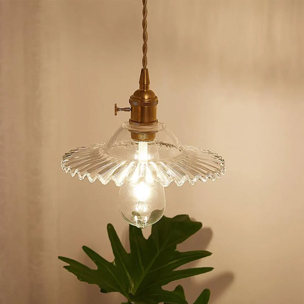 

Glass Pendant Light Nordic Pendant Lamp Copper Lamp Brass Creative Minimalist E27 Transparent Lampshade For Restaurant Light