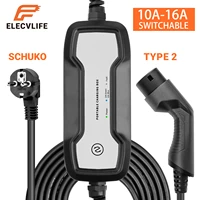 electric vehicle charger type 2 cable 1016a 3 6kw electric car portable charger evse iec 62196 2 ev car charging cord 6 meter