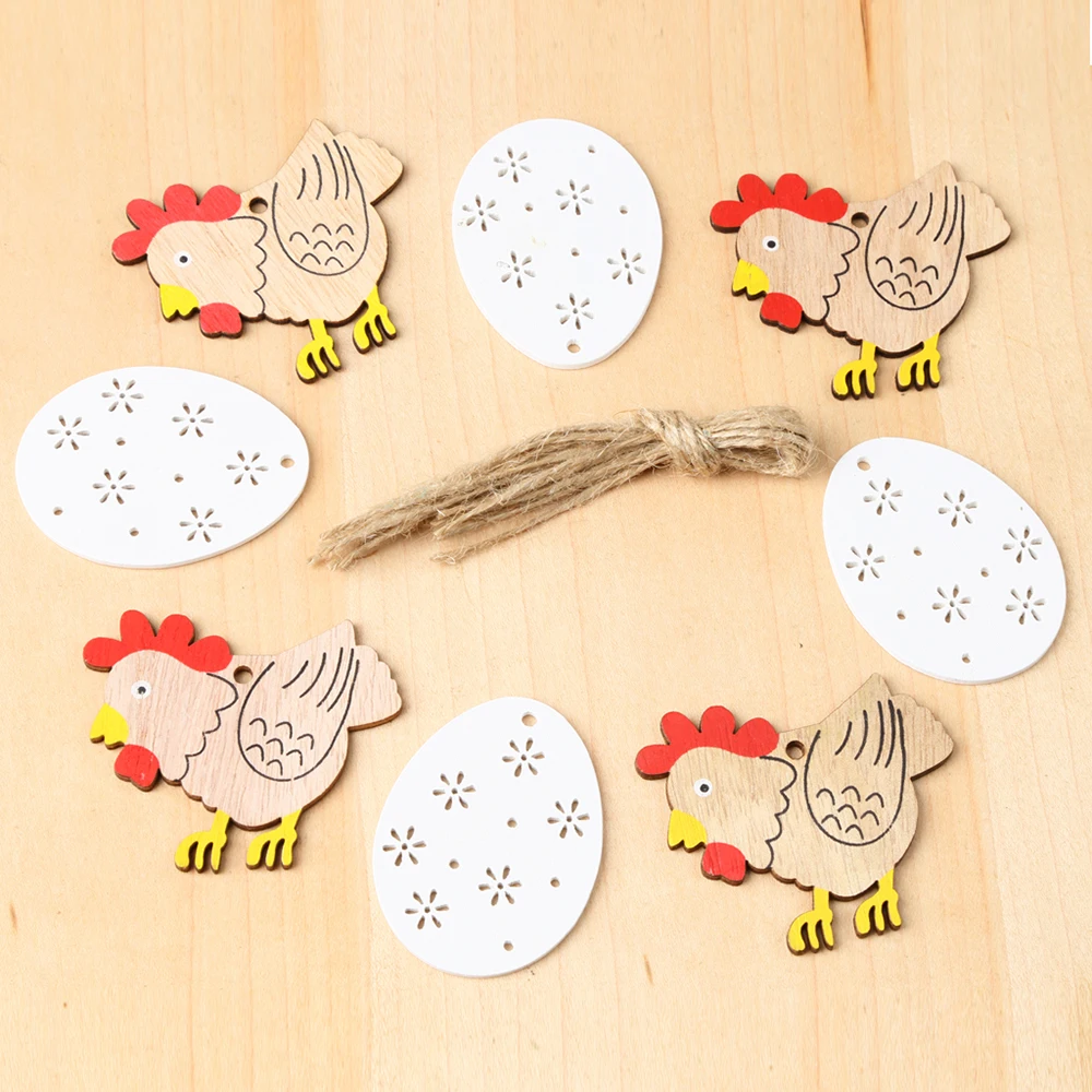 8 шт./упак. пасхальные подвесные украшения кролик яйцо искусственные