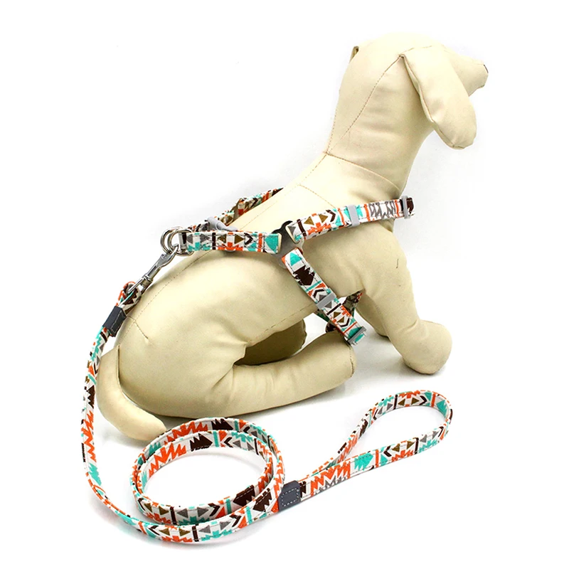 

Регулируемый холщовый поводок для собак, с рисунком, 1,2 м