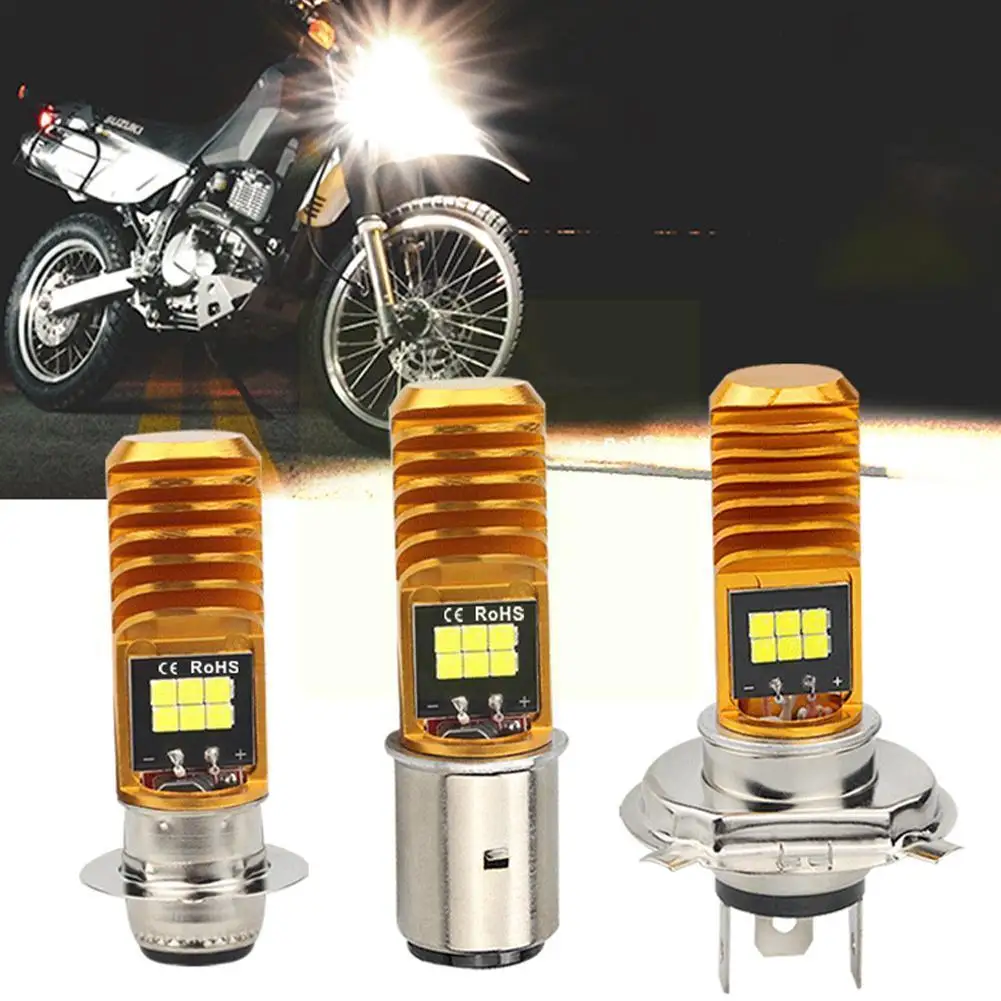 

1PC P15D H4 H6M BA20D led motorcycle headlight bulb Lamp Accessories Scooter leD Light 3030LED 6000K Moto ba20d p15d Motorc C0B1