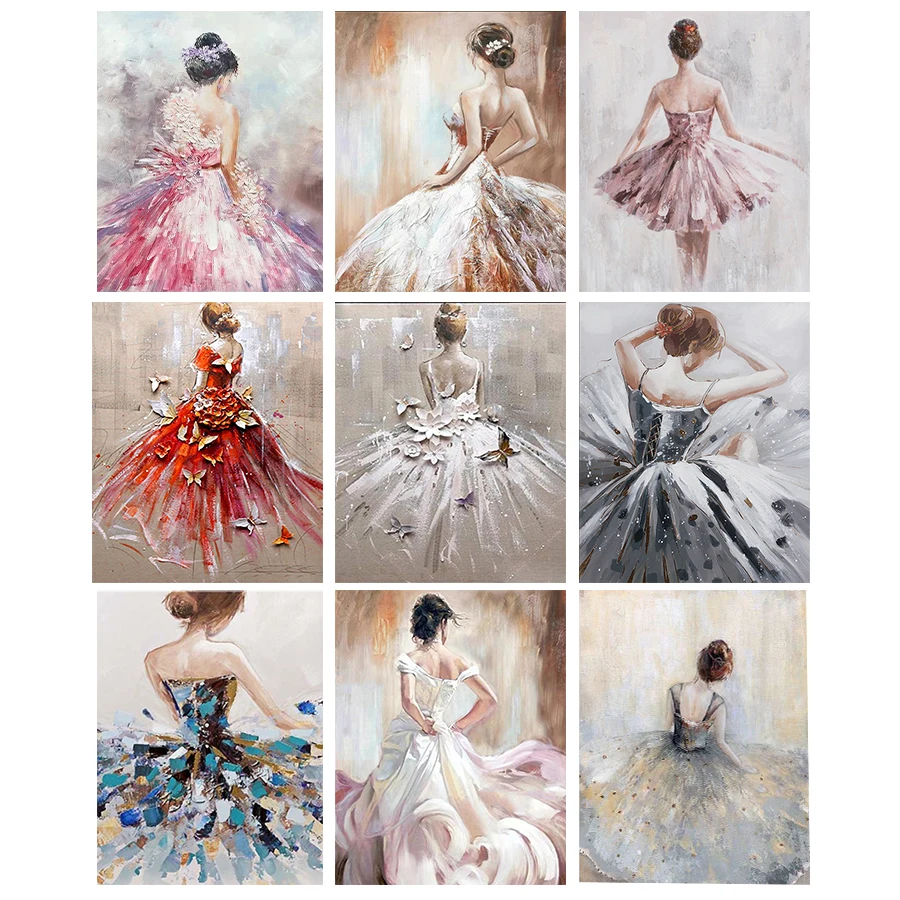 5D Алмазная мозаика балерина Набор для рисования с круглыми камнями и полотном