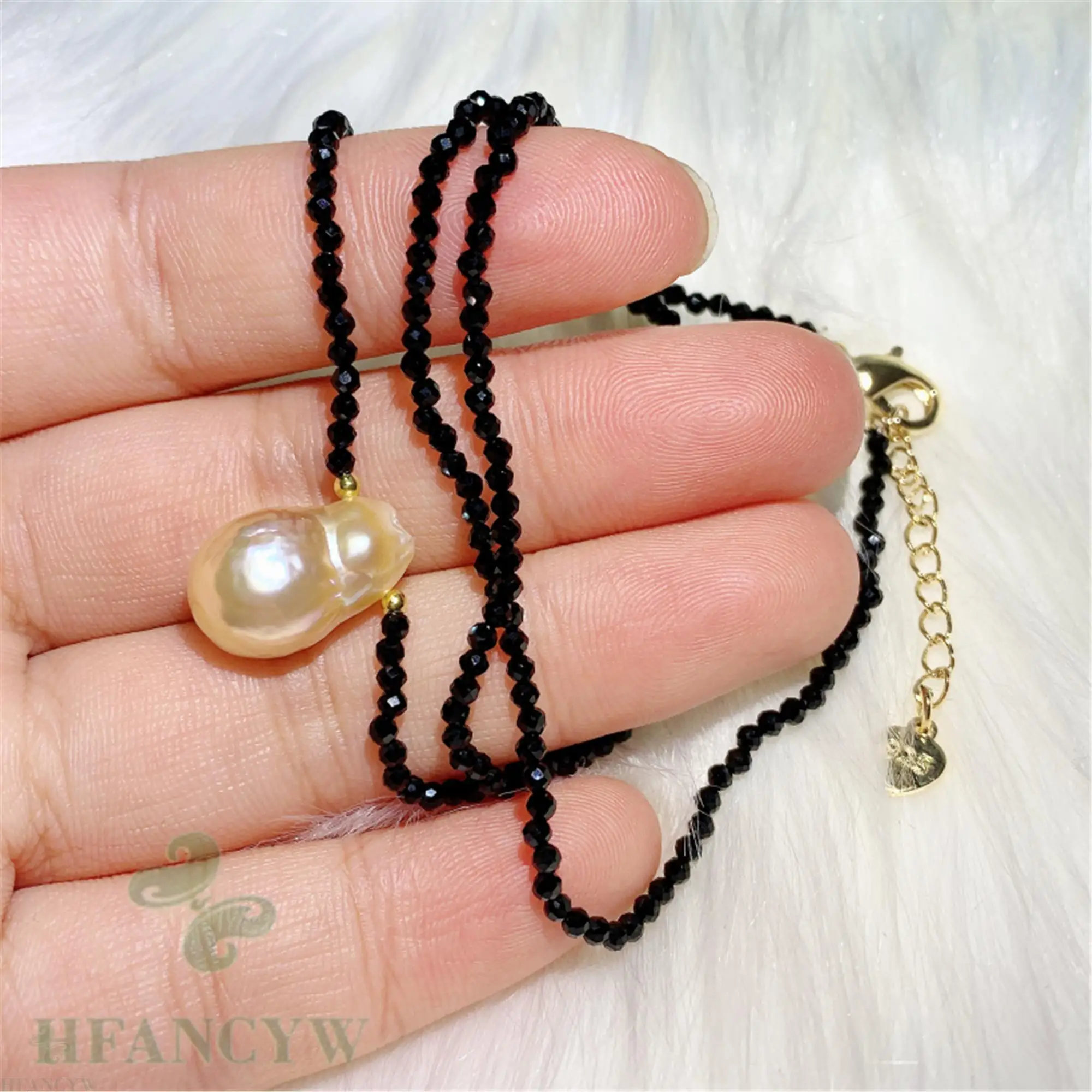 10 13 мм черная шпинель розовая жемчужная подвеска в стиле барокко ожерелье 18