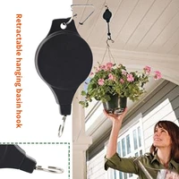 adjustable stainless steel telescopic lifting hook retractable pulley pull down hanger gardening flower hanging pots basket hook