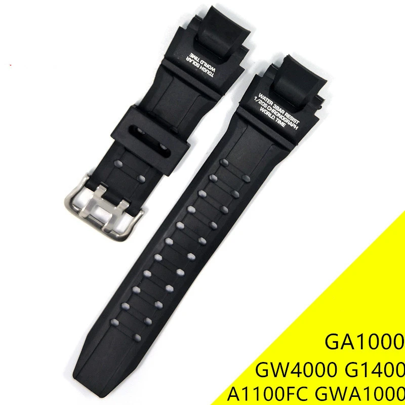 

Ремешок для часов Casio G-SHOCK, GA1000, GW4000, G1400, силиконовый ремешок для часов G Shock, черный водонепроницаемый ремешок для часов