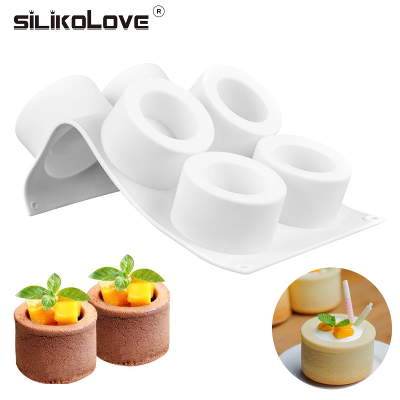 

6 Holes Pudding Mold 3D Silicone Molds for Art Cake Mousse Dessert Round Cupcake Mould DIY Homemade Baking Tools